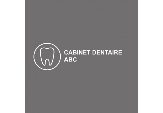 Logo pastille et dent sur fond foncé