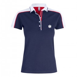 Polo femme coton bicolore