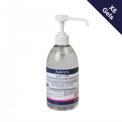 6 Gels Hydroalcoolique 500ML avec pompe (7,40€ TTC le flacon)