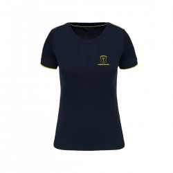 Tee shirt femme liserés jaunes