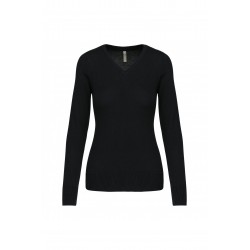 Pull col v femme