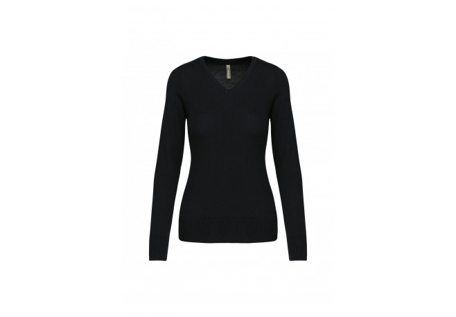 Pull col v femme